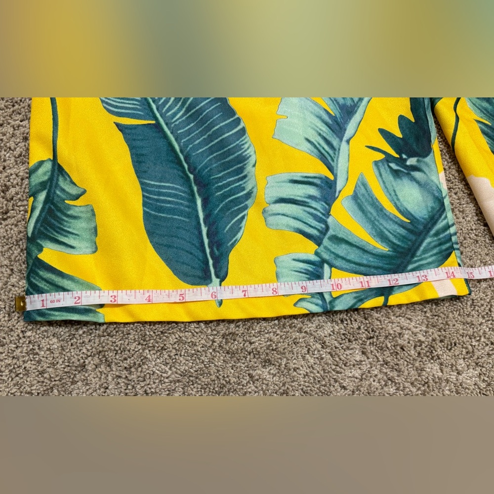 Lulu's Yellow Tropical Strapless Wide-Leg Jumpsuit NWOT - Picture 4 of 11
